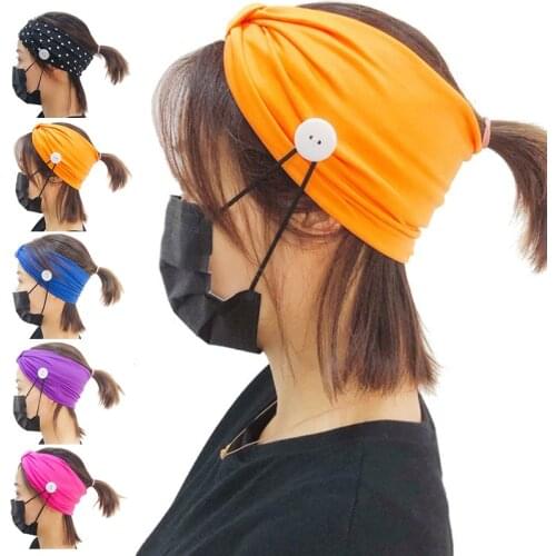 Sports headband Button Headband Facemask Holder Wearing a Mask Relief Ear Pain With Headband Gym Stretch Headband