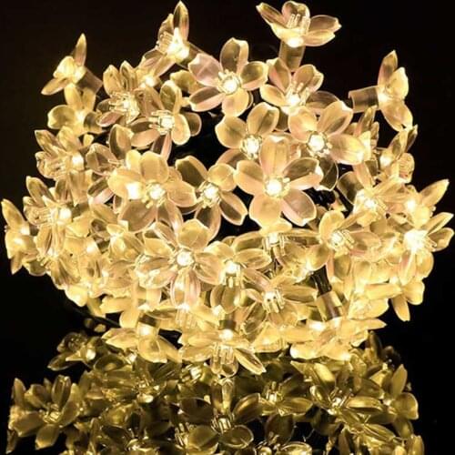 Leds LOTUS Garland Light Solar String Lights FLOWER Outdoor Garden Waterproof Led Fairy Light for Wedding Lamp Christmas YK07