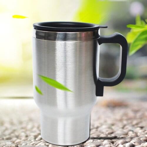 Vehicle Heating Cup 12V 500ML Travel Trip Stainless Steel Car Heating Cup Kettle Hot Water Pot Stainless Steel Large Capacity