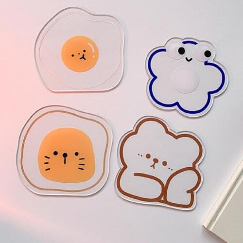 Convenient Placemat Decorative Cup Pad Heat-resistant Bowl Pad Acrylic Cartoon Shape Anti-scald Bowl Mat Placemat for Daily Use