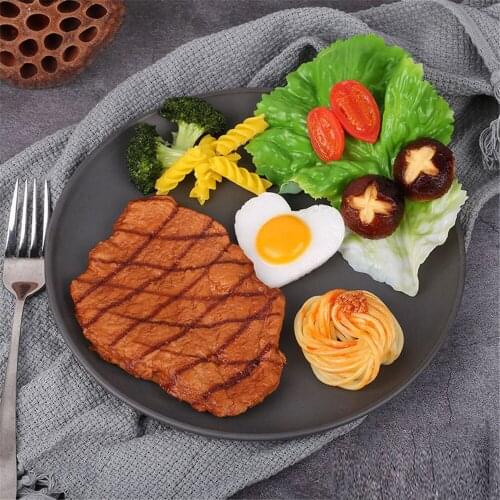 Hotel restaurant decor fake simulation beef steak chicken wings poached egg Egg Tart Hamburger vegetables fruit slices model