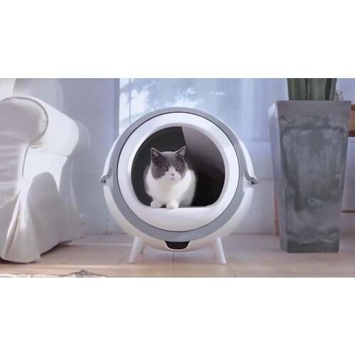Smart Intelligent No screw clamp design Pet Cat Litter Box Eco friendly Enclosed Cat Toilet Litter Box