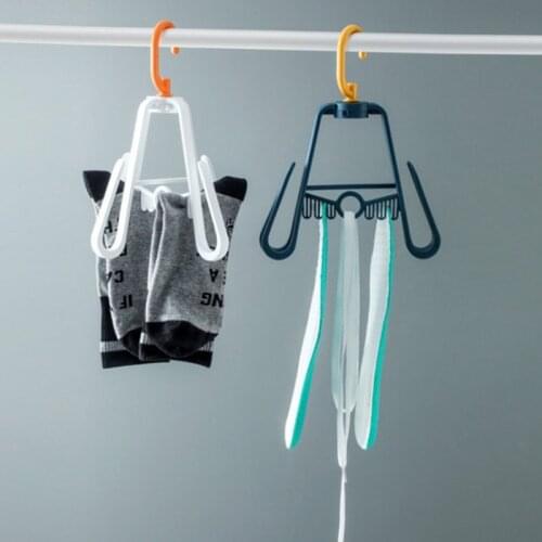 Multifunctional shoe Hanger for drying towels socks lace rack household 1 hanging 4 rotating shoe hook windproof drying rack