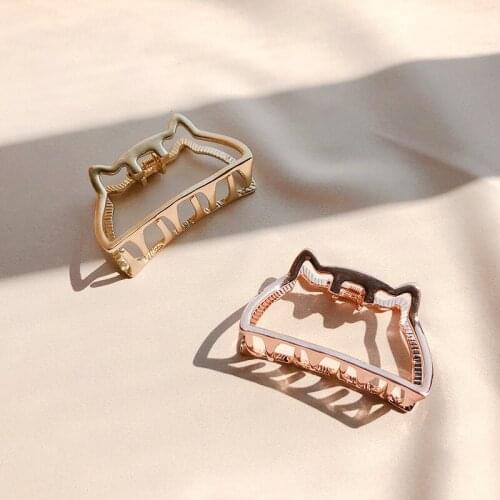 Classic Vintage Cat Metal Hair Claws For Women Fashion Brand Hair Accessories Trendy Simple Big Hair Claw