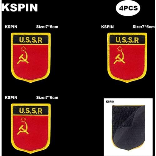 National Flag Patch Hook Loop USSR Badges Armband 3D Stick on Jacket Backpack Stickers