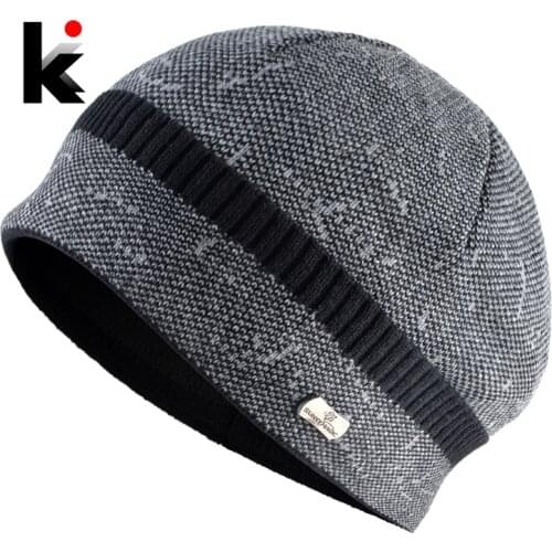 Winter Warm Knitted Beanies Men Fashion Knit Mixed Color Pattern Skullies Beanies Mens Outdoor Thick Sport Hats Ski Gorras Hat