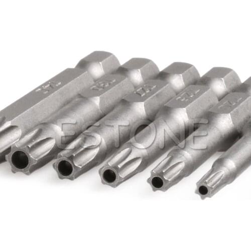 12Pcs/Set 50mm 1/4 inch Hex Torx Head Screwdriver Bits Magnetic Kit T5-T40 Drop Ship