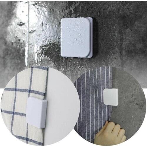 2 PCS Fixation Shower Curtain Self-adhesive Buckle Clamps U Shape Clip Household Bathroom Water Leak Proof Clips Accessories