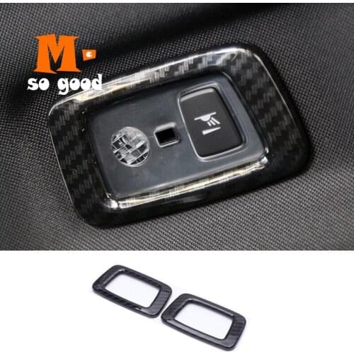 2018 2019 For Volvo XC60 Car Rear Reading Lampshade Frame Panel Decoration Cover Trim ABS Carbon fibre Auto Accessories Styling