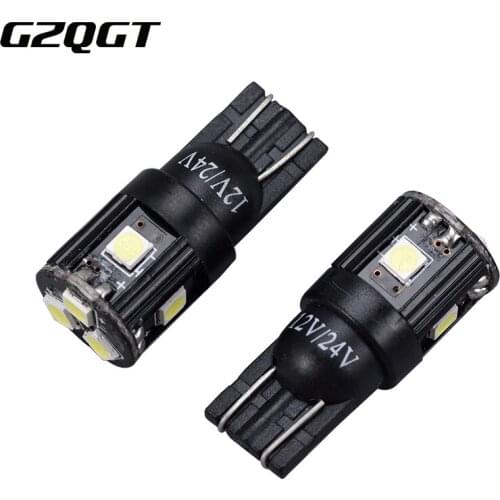 2X Car Truck T10 W5W White Canbus Constant Current Bulb Super Bright 3030 LED Light 7SMD License Plate Reading Lamp 12-24V