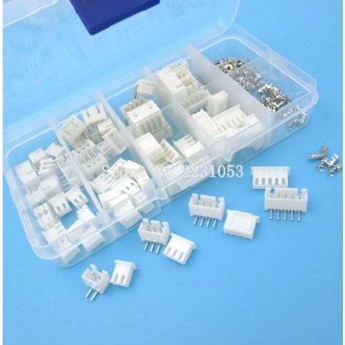 40 Sets Kit in box XH2.54 Right Angle 2p 3p 4p 5pin 2.54mm Pitch Terminal / Housing / Pin Header Connector Adaptor