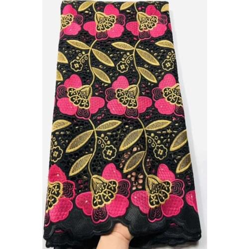 5 meters hollow new hot diamond embroidery cloth computer embroidery African cotton lace fabric swiss voile lace