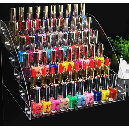 6 Layers Nail Polish Display Stand Clear Cosmetic Varnish Display Rack Holder Essential Oil Bottle Organizer Storage Rack