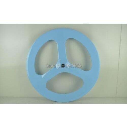 700C 3 spoke wheel with glossy sueface tri spoke carbon front wheel, new design