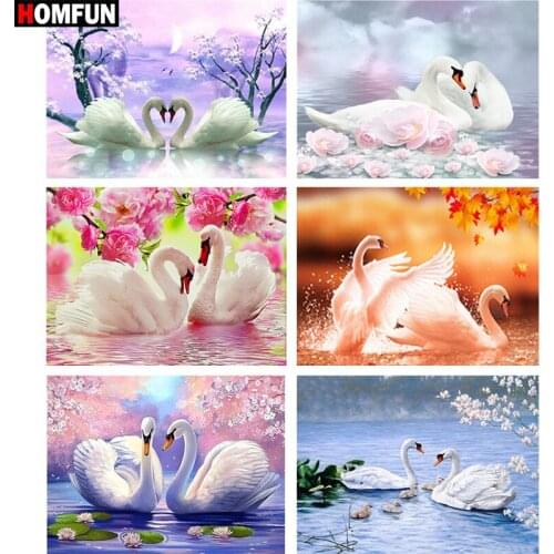 HOMFUN Full Square/Round Drill 5D DIY Diamond Painting "Lake landscape" 3D Embroidery Cross Stitch 5D Home Decor Gift BK001