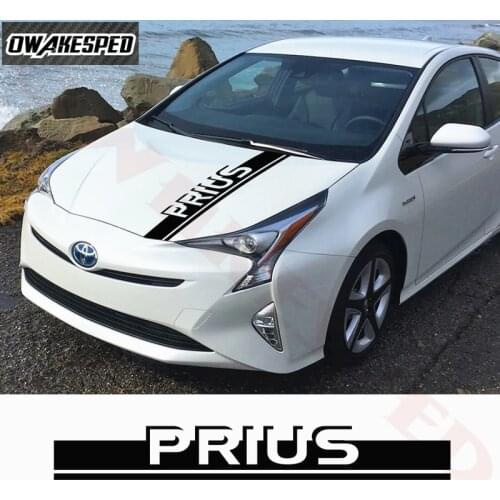1PCS Car Hood Bonnet Stickers For-Toyota Prius C TRD JDM Racing Sport Stripes Auto Engine Cover Lids Decor Vinyl Decals