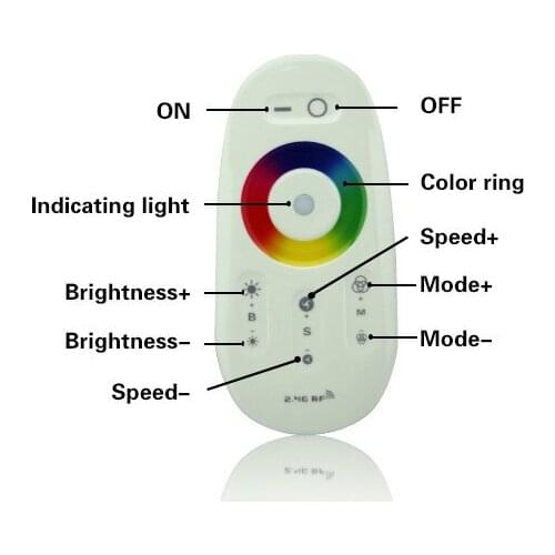 Free Shipping wall mounted LED controller Touch panel RGB controller 12V/24V18A Wireless 2.4G Remote 216Watts for LED RGB Strip