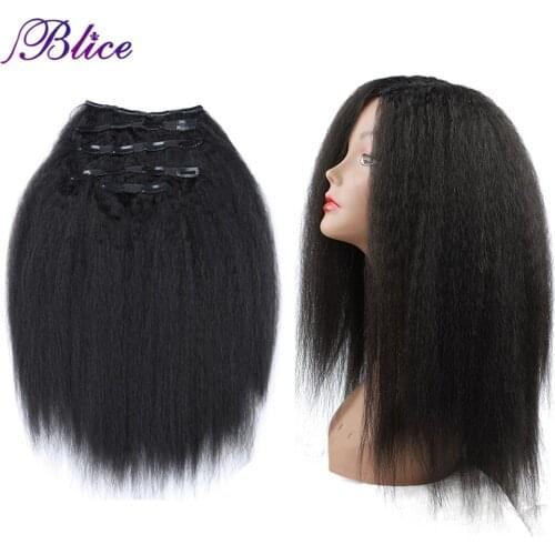 Blice Synthetic Long Yaki Straight Clip in Hair Extensions 16-20Inch 5Pcs/Set Total 160g Hairpieces Sale For Women