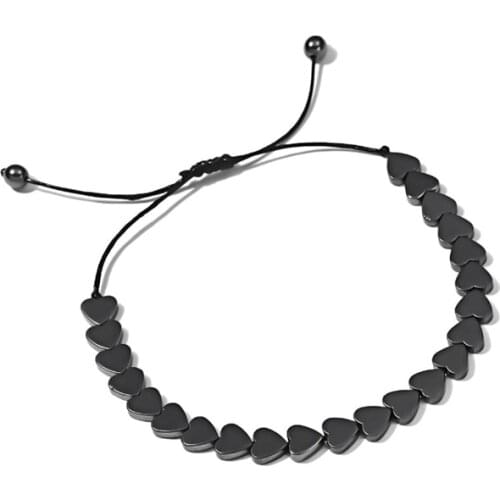 Weight Loss Therapy Bracelet For Men Women 6mm Black Hematite Black Stone Beads Stretch Health Care Bracelet Jewelry Gift 2021