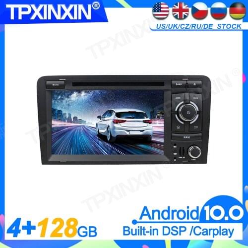 128GB Carplay Android 10 DVD Player for Audi A3 2003-2008 2009 2010 2011 2012 2013 GPS Auto Radio Audio Music Stereo Head unit