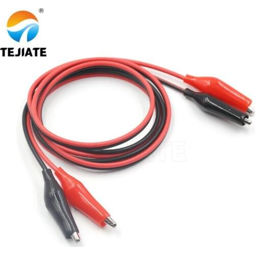 1PCS Double Header Alligator Clip Banana Plug To Alligator Clip With Wire Power Test Wireway Connecting Line Red/Black