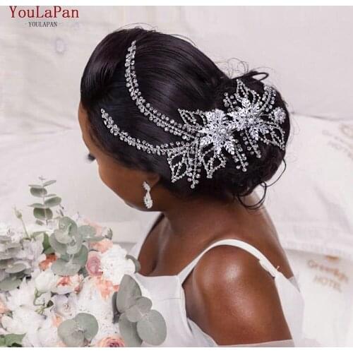 YouLaPan HP254 Classic Bridal Hair Clip Rhinestone Side Hairpin Bridal Headwear Handmade Headpiece Wedding Headdress Accessories