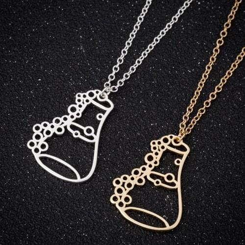 Hfarich Funny Creative Chemical Experiment Tool Erlenmeyer Flask Statement Necklaces Pendants for School Student Teacher Gifts
