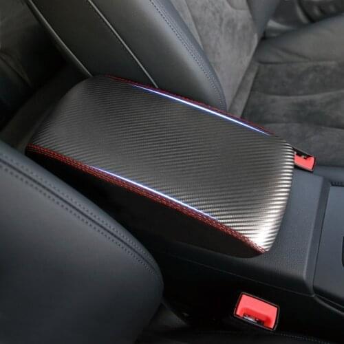 Car Interior Carbon Style Microfiber Leather Center Armrest Cover Sticker Trim For Honda Civic 9th Gen 2012 2013 2014 2015
