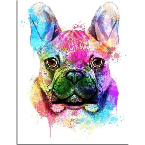 Full Square/round Drill Diamond Embroidery Sale Colored French bulldog Diamond Painting Cross Stitch Rhinestone Mosaic Decor