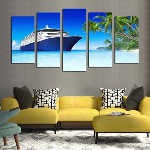 Unframed 5 Panels Luxury Cruise Ship Seaview Picture Print Painting Canvas Wall Art For Wall Decor Home Decoration Cuadros