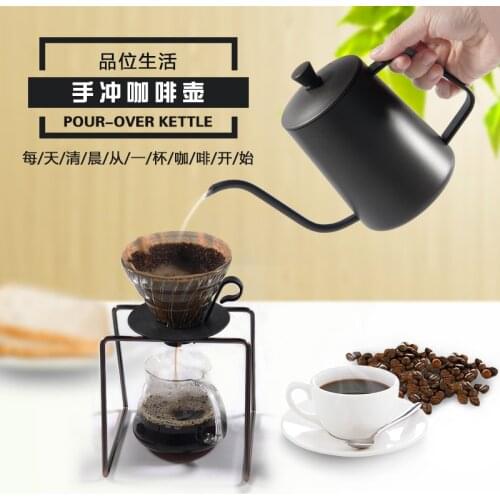 600ML Stainless Steel Coffee Kettle Teapot Coffee Kettle with handle Style V60 Tea and Coffee Drip Kettle
