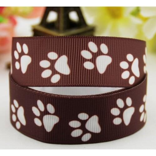 7/8'' 22mm,1" 25mm,1-1/2" 38mm,3" 75mm Dog paw Cartoon Character printed Grosgrain Ribbon party decoration X-01189 10 Yards