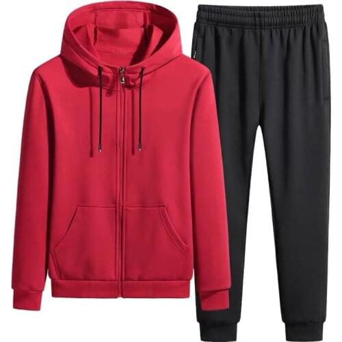 MenS Sportswear Sets Casual Suit Cotton Autumn Clothing New Male Slim Fit Suit Fashion Tracksuit Hooded Zipper Coat + Pants