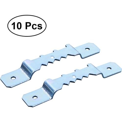 10PCS Double Hole Hanging Picture Painting Mirror Frame Saw Tooth Hook Hanger with Screws Metal Frame Hook Hanger Accessories