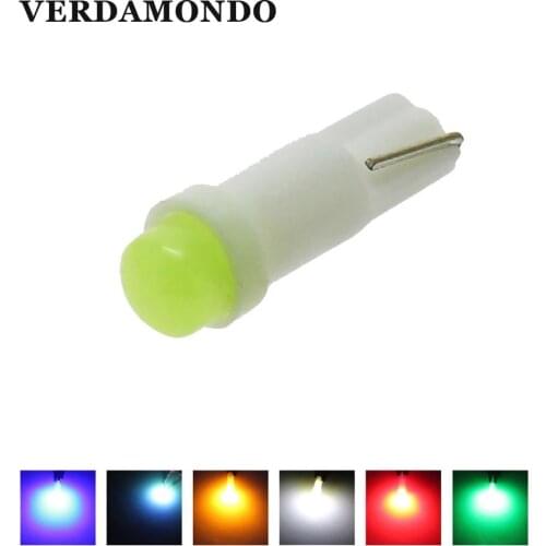 500 Pcs T5 Led 1 SMD Car Interior Lights Dashboard Gauge Instrument Ceramic Auto Bulbs Side Wedge Lamp DC 12V Six Colors