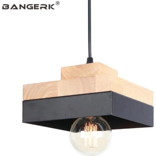 Loft Decor Industrial Wind LED Pendant Light Modern Iron Wood Pendant Lamp Dining Room Bar Hanglamp Home Lighting Fixtures
