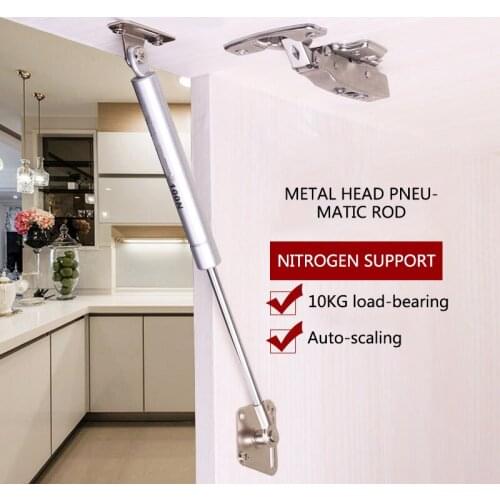 100N /10kg Copper Force Cabinet Door Lift Support Gas Strut Hydraulic Spring Hinge Kitchen Cupboard Hinge Furniture Hardware
