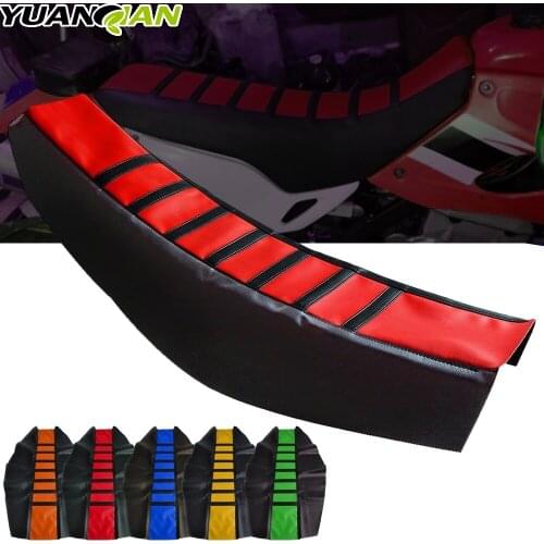 Motorcycle Pro Ribbed Rubber Gripper Soft Seat Cover For HONDA YAMAHA SUZUKI KAWASAKI BMW Dirt Bike Off Road Motocross