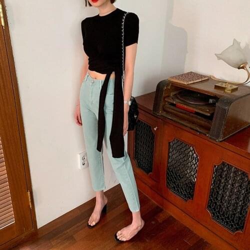Soft High Waist WomenS Trousers Denim Streetwear Jean Vintage Girls Jeans Woman Pants Pencil Slim Stretch Femme Pantalon Mujer