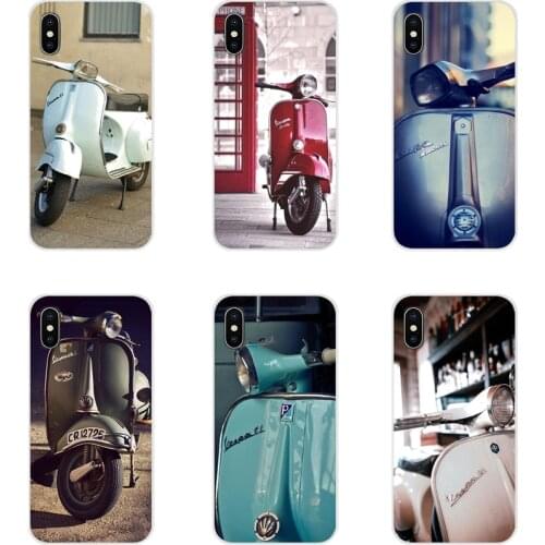 For Apple iPhone X XR XS 11 12Pro MAX 4S 5S 5C SE 2020 6S 7 8 Plus ipod 5 6 Soft Cover Bag Blue Vespa 7 Italian pedal motorcycle