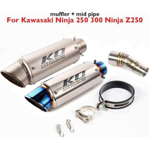 Motorcycle Exhaust Tip System Muffler Escape Pipe Middle Connection Link Tube for Kawasaki Ninja 300 Ninja 250 Z250 2013-2016