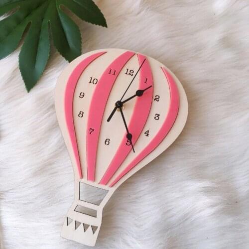 Nordic Style Wall Clock Hot Air Balloon Design Clock For Children Room Cute Wall Clock Home Decoration