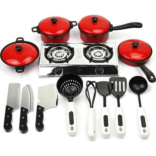 2019 Newest Hot 13PCS Toddler Girls Baby Kids Play House Toy Kitchen Utensils Cooking Pots Pans Food Dishes Cookware