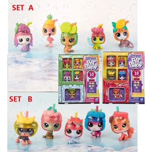 New Littlest Pet Shop LPS Toys Smoothie Squad Mini Animals Pets Doll Set Hat Pets Model Collection Anime Figurine Kids Toys Gift