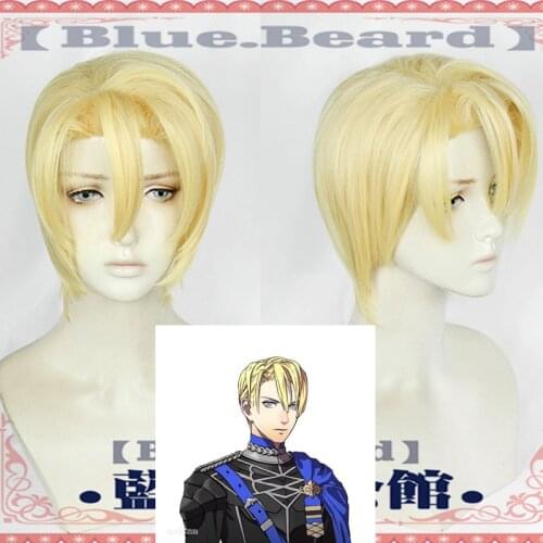 New Fire Emblem ThreeHouses Wig Cosplay Dimitri Alexandre Bladud Short Blonde Golden Cosplay Wig Hair Halloween + Wig Cap