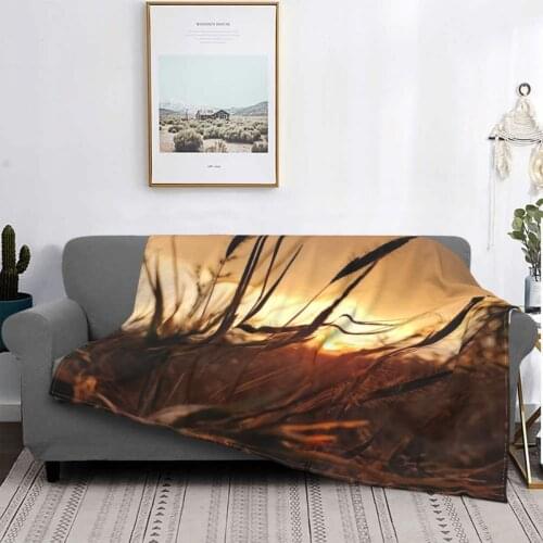 Sunrise Early Morning Blankets Flannel Spring/Autumn Natural Lightweight Throw Blanket for Bedding Office Plush Thin Quilt
