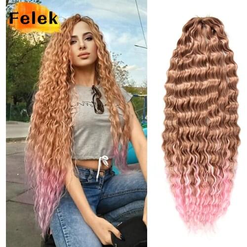 Deep Wave Twist Crochet Hair Natural Synthetic Afro Curls Crochet Braids Ombre Braiding Hair Extensions For Women LowTempreture