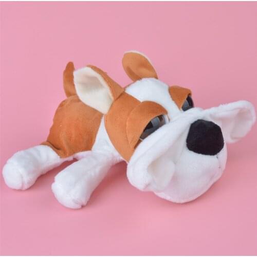 25cm Lying Brown Color Schnauzer Plush Toy, Cute Baby/ Kids Gift Plush Toy Free Shipping
