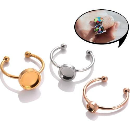 10Pcs/Lot Blank Ring Base Fit Dia 4/5/8mm Glass Cabochons Cameo Settings Tray Diy Jewelry Making
