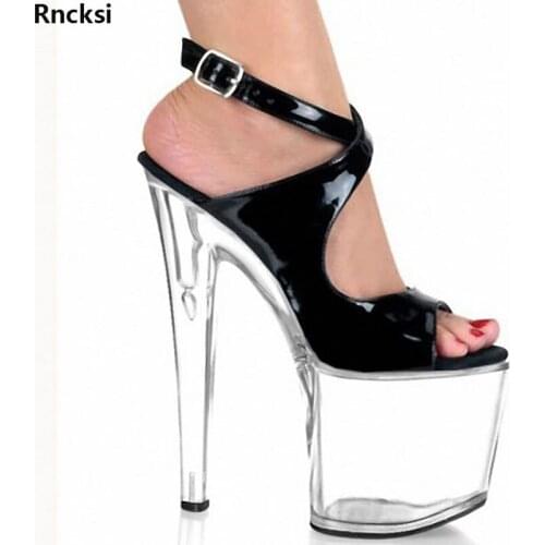 Rncksi New Womens Platform Sandals Pole Dancing Shoes 8 Inch High Heels Shoes Nightclub Dance Shoes